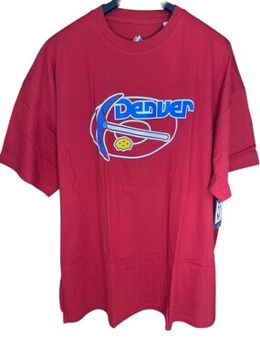 Majestic Denver Nuggets Pickaxe Logo T-Shirt Red